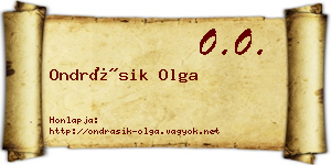 Ondrásik Olga névjegykártya